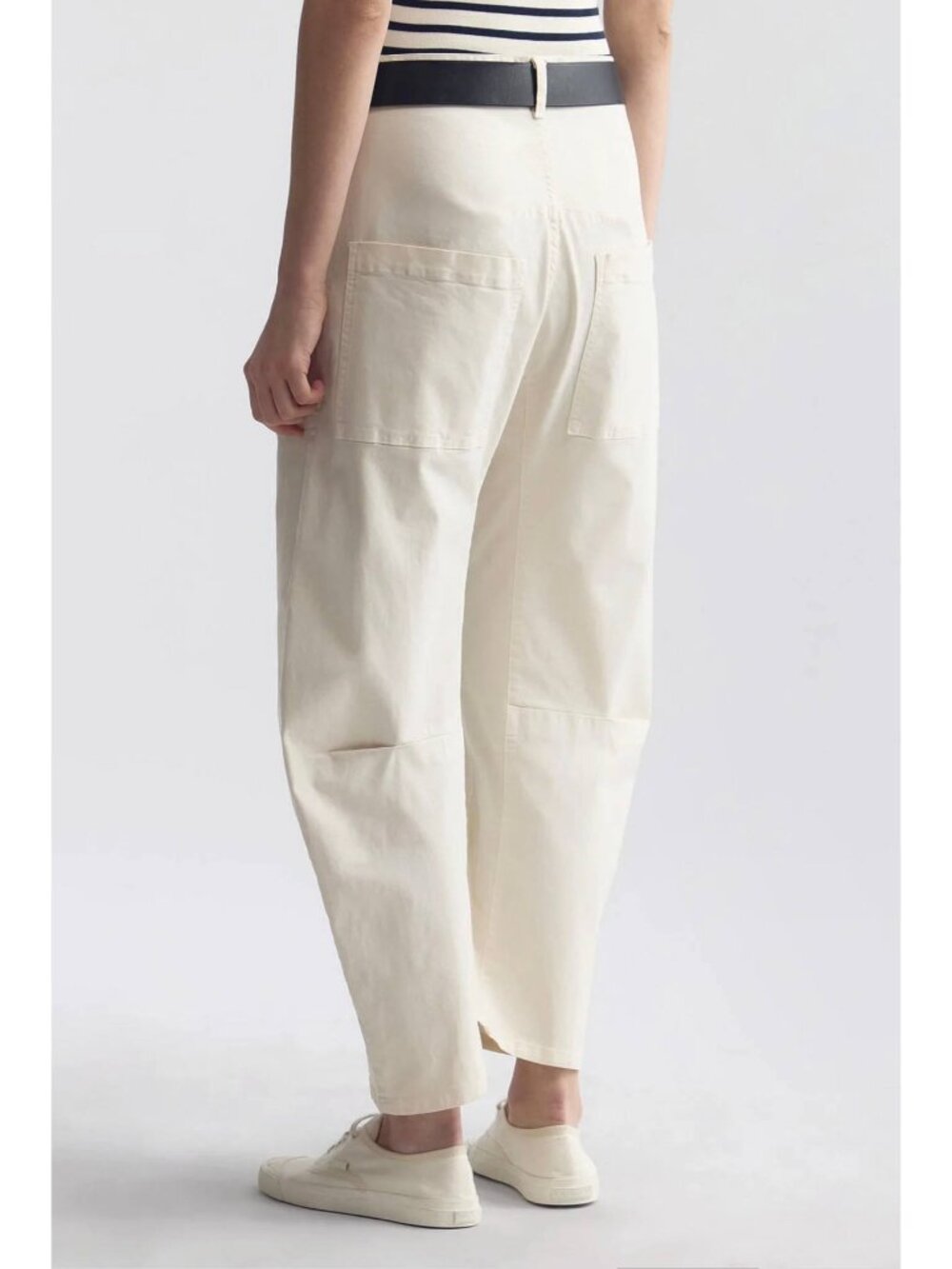 Nili Lotan SHON COTTON PANT Mid-Rise Barrel Leg Pant Size 6 Made In USA - Picture 3 of 11